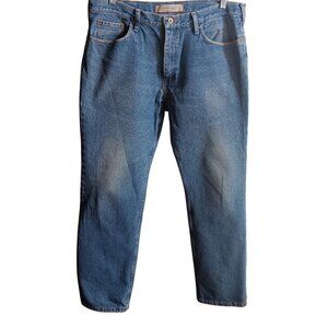 36x32 Urban Pipeline Up Distressed Vintage-Style Blue Denim Jeans Straight Fit
